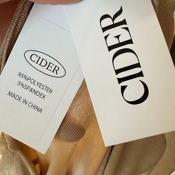 NWT Cider Womens Cropped Long Sleeve Draped Front Top in Tan Size XS - Picture 5 of 7